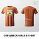 Crewneck Male T-Shirt Mockup