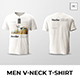 Men V-Neck T-Shirt Mockup