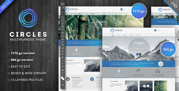 Circles PSD Template - ThemeForest 3771754