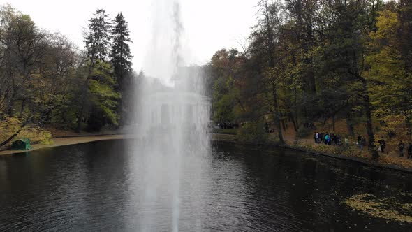Aerial View of the National Dendrological Park Sofiyivka in Uman Ukraine alt