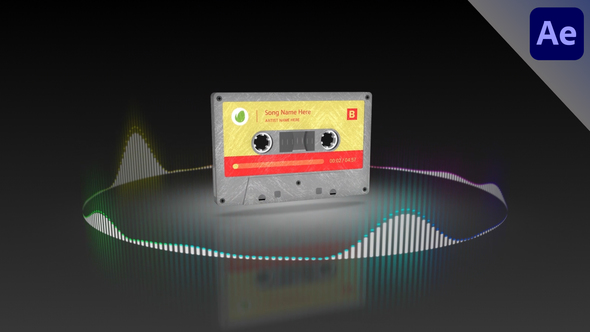 3D Cassette Tape Audio Visualizer for After Effects