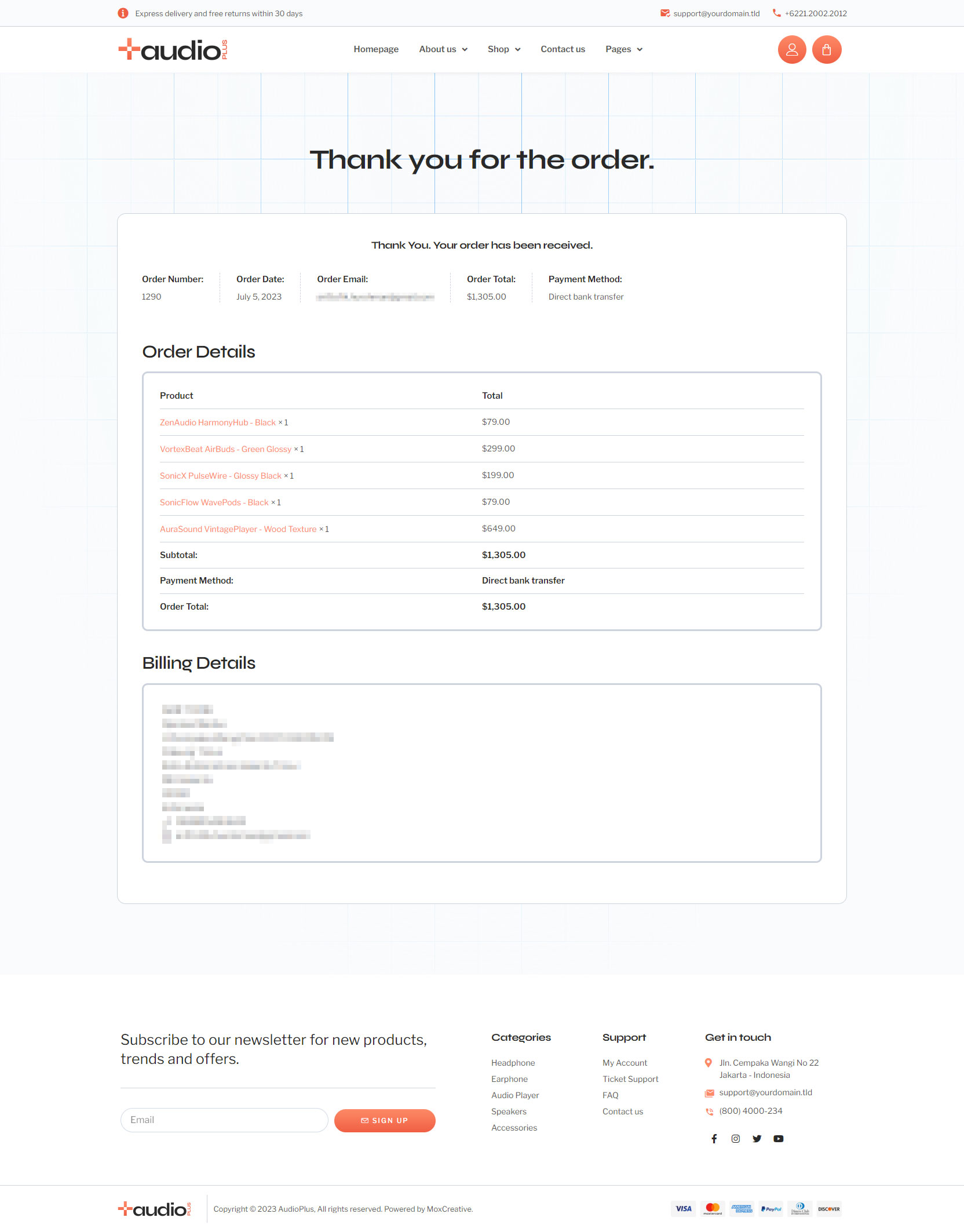 AudioPlus - Audio Store WooCommerce Elementor Template Kit by moxcreative