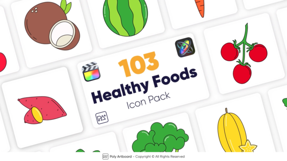 Healthy Food Icons For Final Cut Pro X