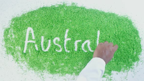 Hand Writes On Green Australia