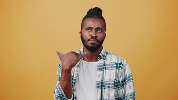 Young Afro American Male Looking Upset and Showing Fedup Sign Taking Deep Breaths alt