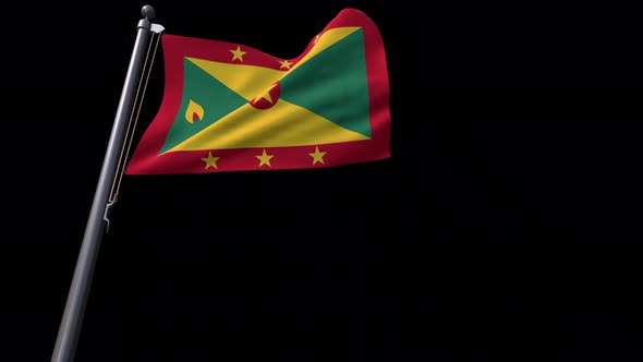 Grenada Flag With Alpha Channel  4K alt