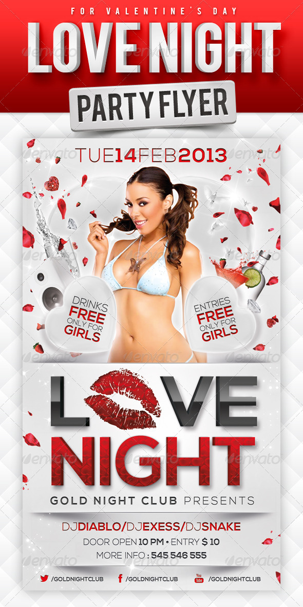 Love Night Party Flyer - Events Flyers