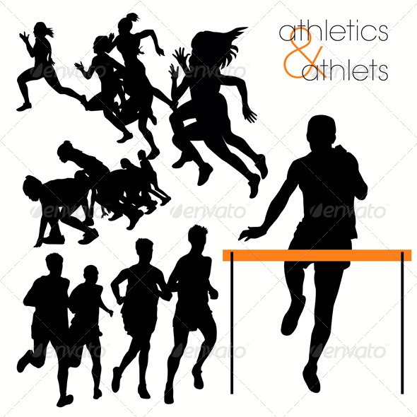 Running Athlettes Silhouettes Set - Sports/Activity Conceptual