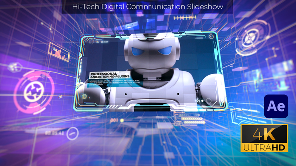 Hi-Tech Digital Communication Slideshow 4k Video Displays template preview
