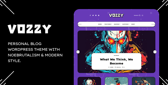 Vozzy – Modern & Neobrutalism WordPress  Theme