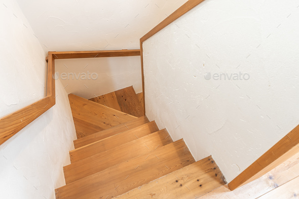 Stairs with Japanese wooden railings