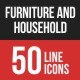 Furniture and Household Filled Line Icons