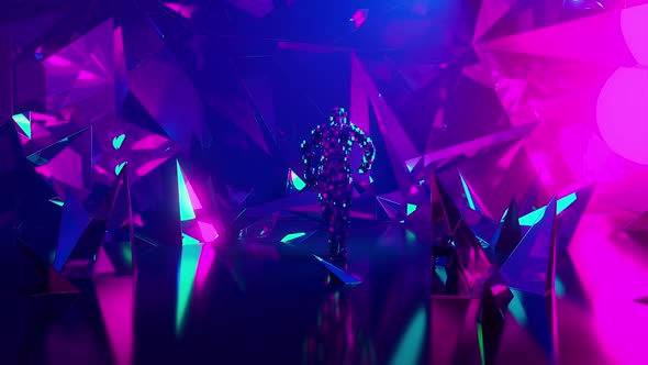 Pixel Hip Hop Dancer In A Crystal Cave Full HD