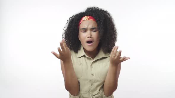 Upset Disappointed Cute Africanamerican Girlfriend Look Displeased Say What Wtf Frustrated and alt