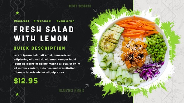 Food Dishes Promo Video Displays template preview