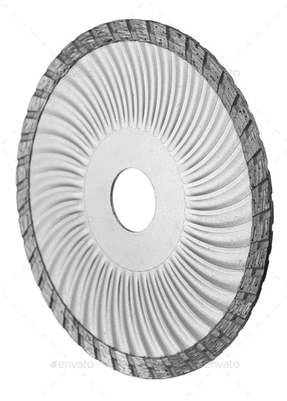 Cutting disk with diamonds, diamond disc for concrete, isolated on