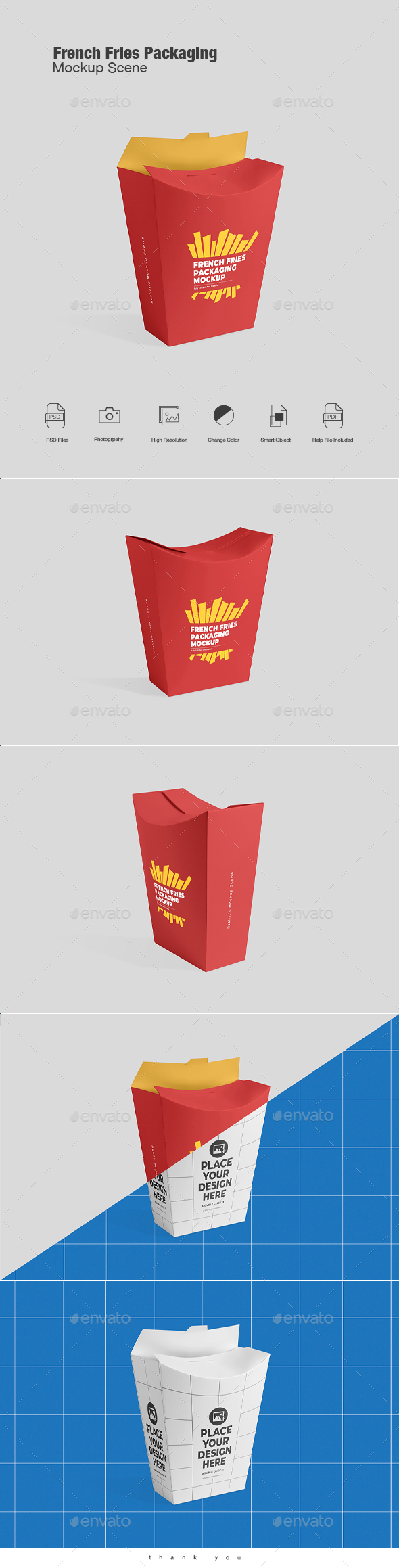 [DOWNLOAD]French Fries Packaging Mockup