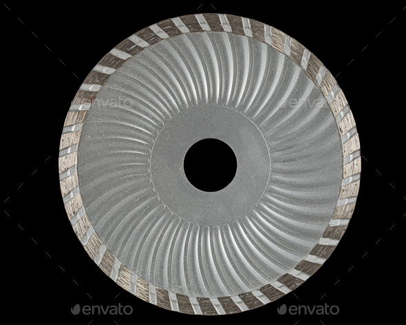 Cutting disk with diamonds, diamond disc for concrete, isolated on