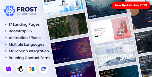 Frost - Coming Soon, Under Construction Bootstrap 5 Template