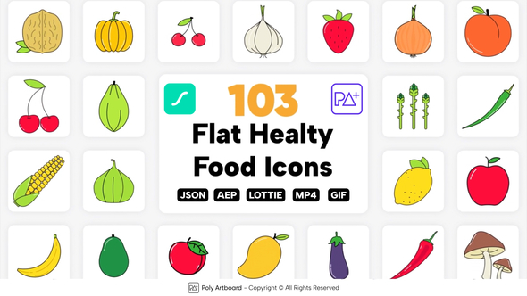 Healthy Food Lottie Icons