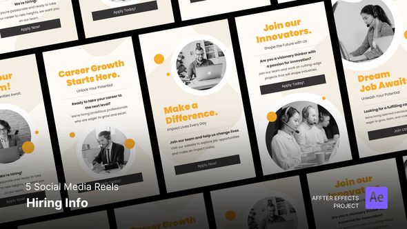 Hiring Info - After Effects Social Media Reels Template Product Promo template preview