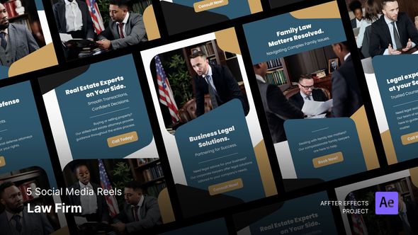 Law Firm - Social Media Reels After Effect Project Template Product Promo template preview