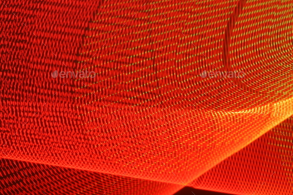 Large display featuring a pattern of red lights radiating outward along distinct lines