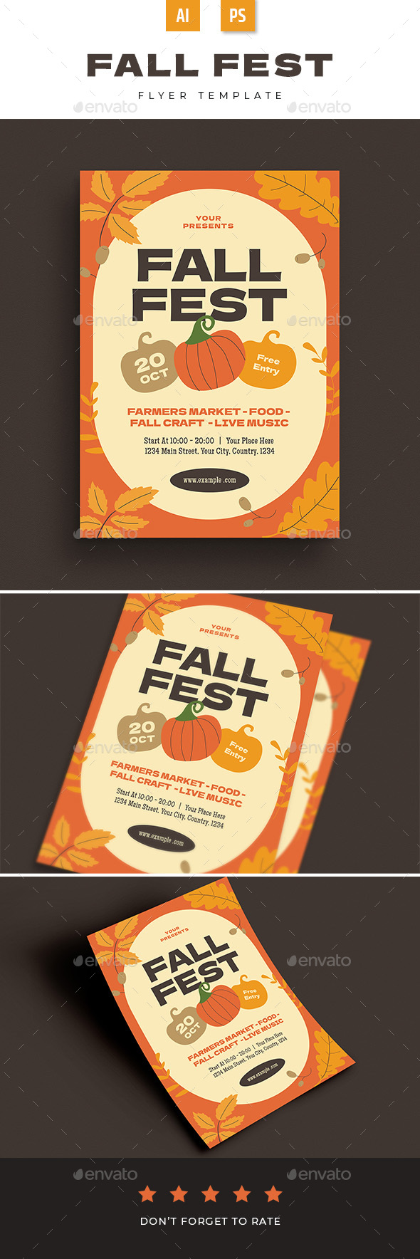 Fall Festival Event Flyer Template