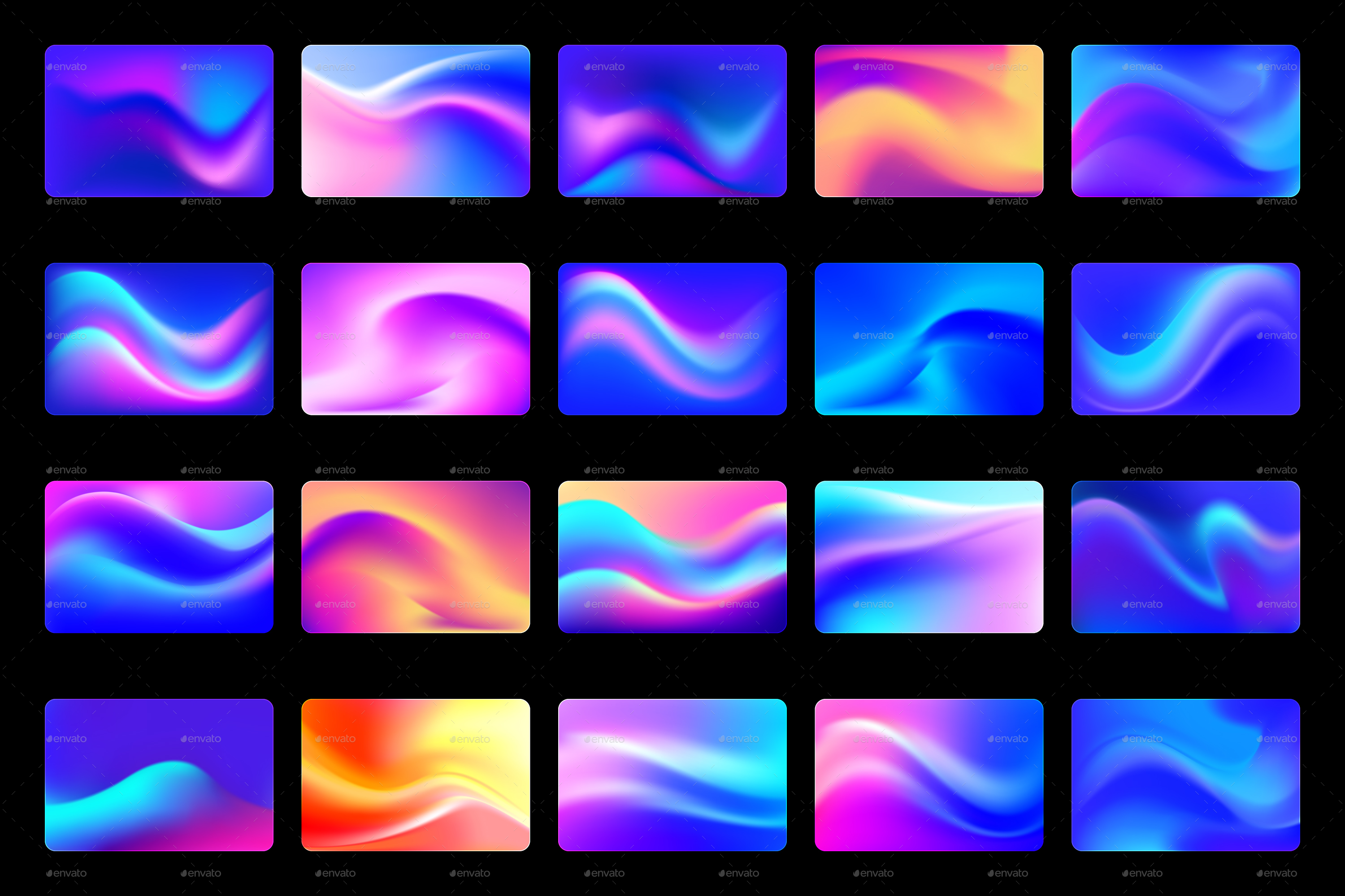 Vector Gradient Backgrounds., Vectors | GraphicRiver