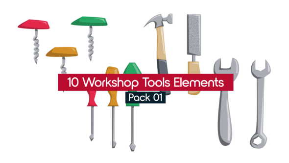 10 Workshop Tools Elements - Pack01 Infographics template preview