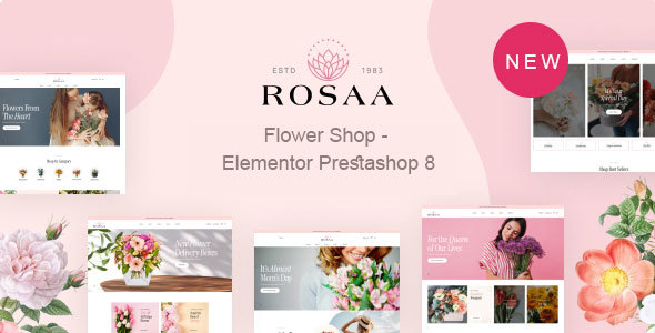 Rosaa Flower Shop – Elementor Prestashop Theme