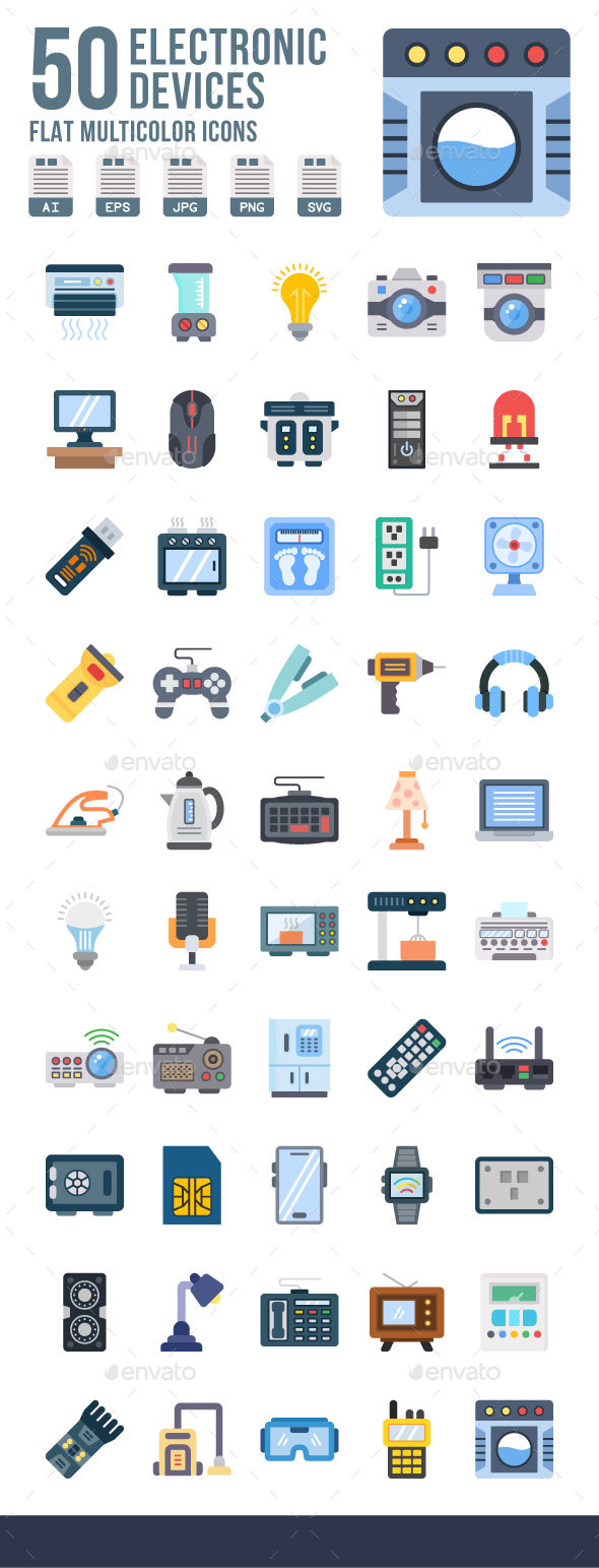 [DOWNLOAD]Electronic Devices Flat Icons