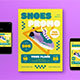 Yellow Flat Design Shoes Promo Flyer Set