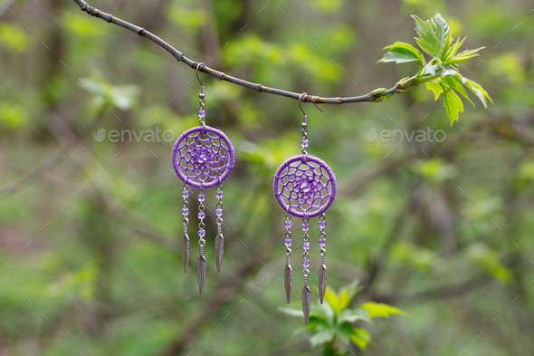 Handmade dream clearance catcher earrings