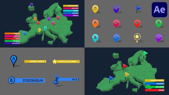 3D Map Markers for After Effects