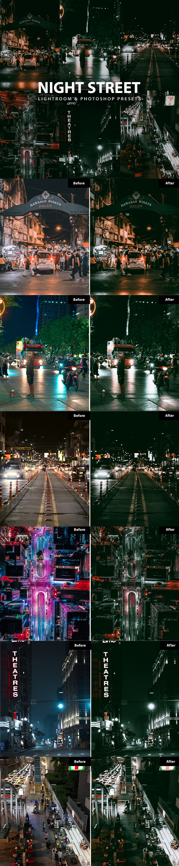 [DOWNLOAD]6 Night Stree Lightroom and Photoshp Presets