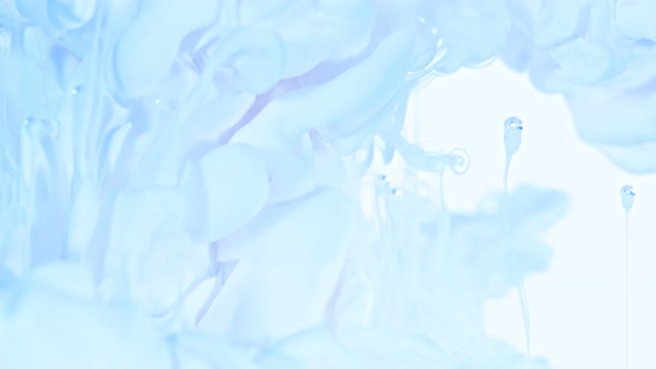 Super Slow Motion Shot of Abstract Light Blue Ink Flowing in Water at 1000Fps alt