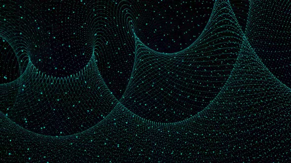 cyan color particle wave background animation. Vd 1092