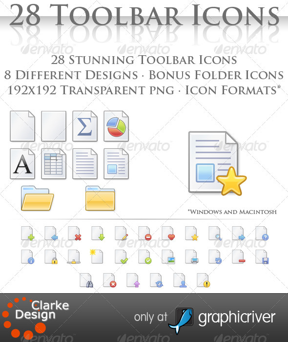 28 Toolbar Document Icons - Web Icons