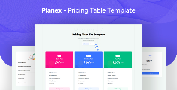 Planex - Pricing Tailwindcss Template
