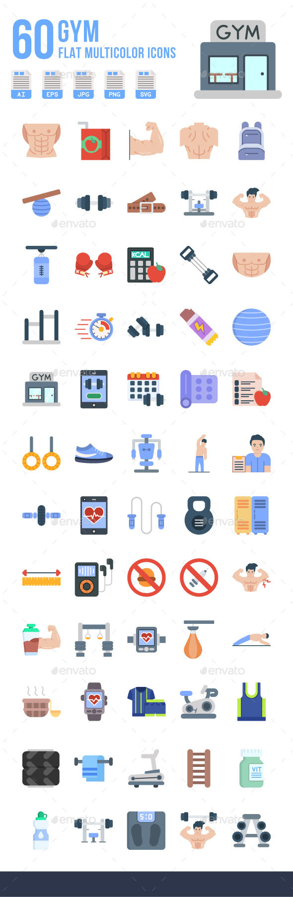 [DOWNLOAD]Gym Flat Icons