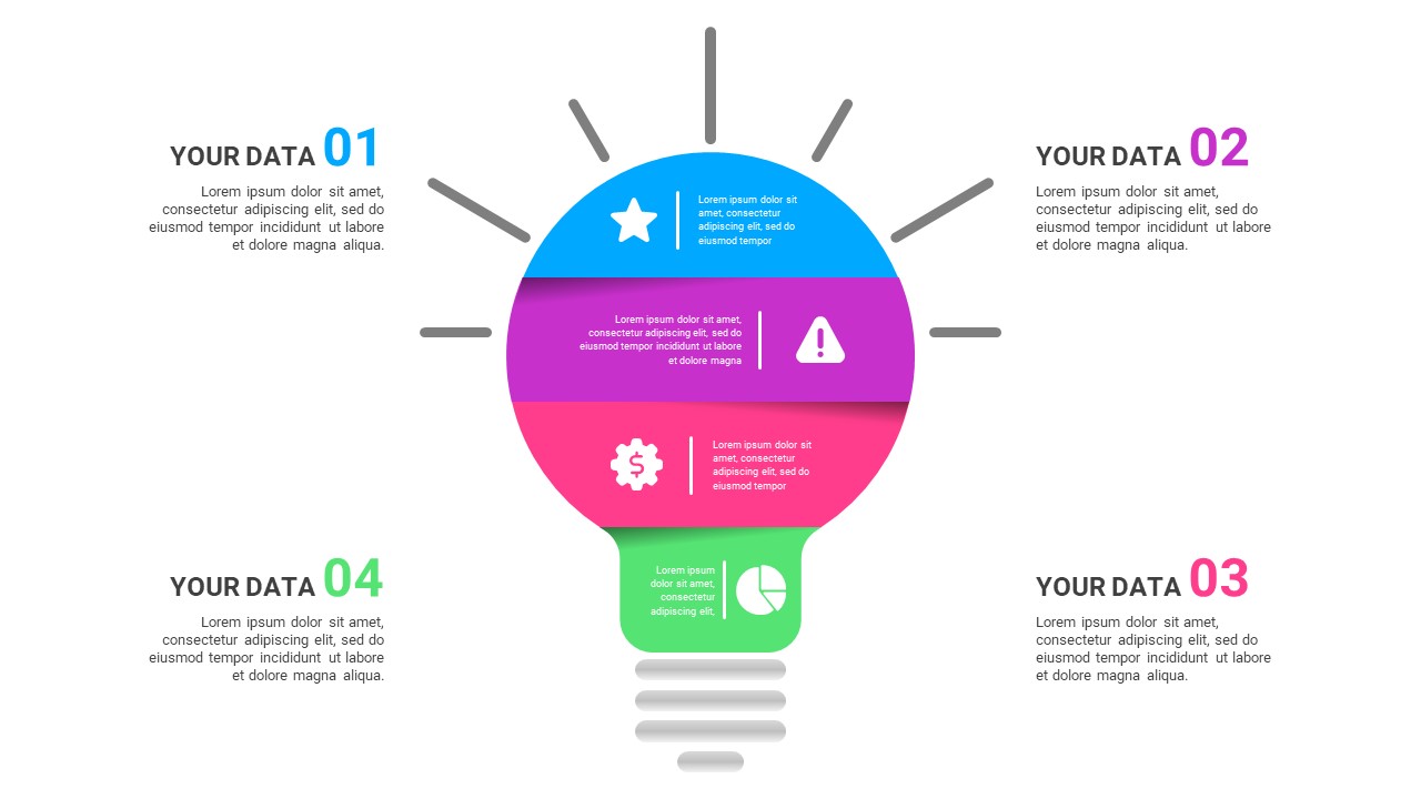 Light Bulb Infographics PowerPoint Template, Presentation Templates