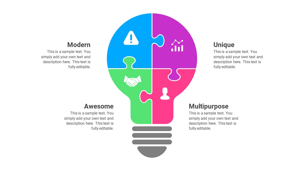 Light Bulb Infographics PowerPoint Template, Presentation Templates