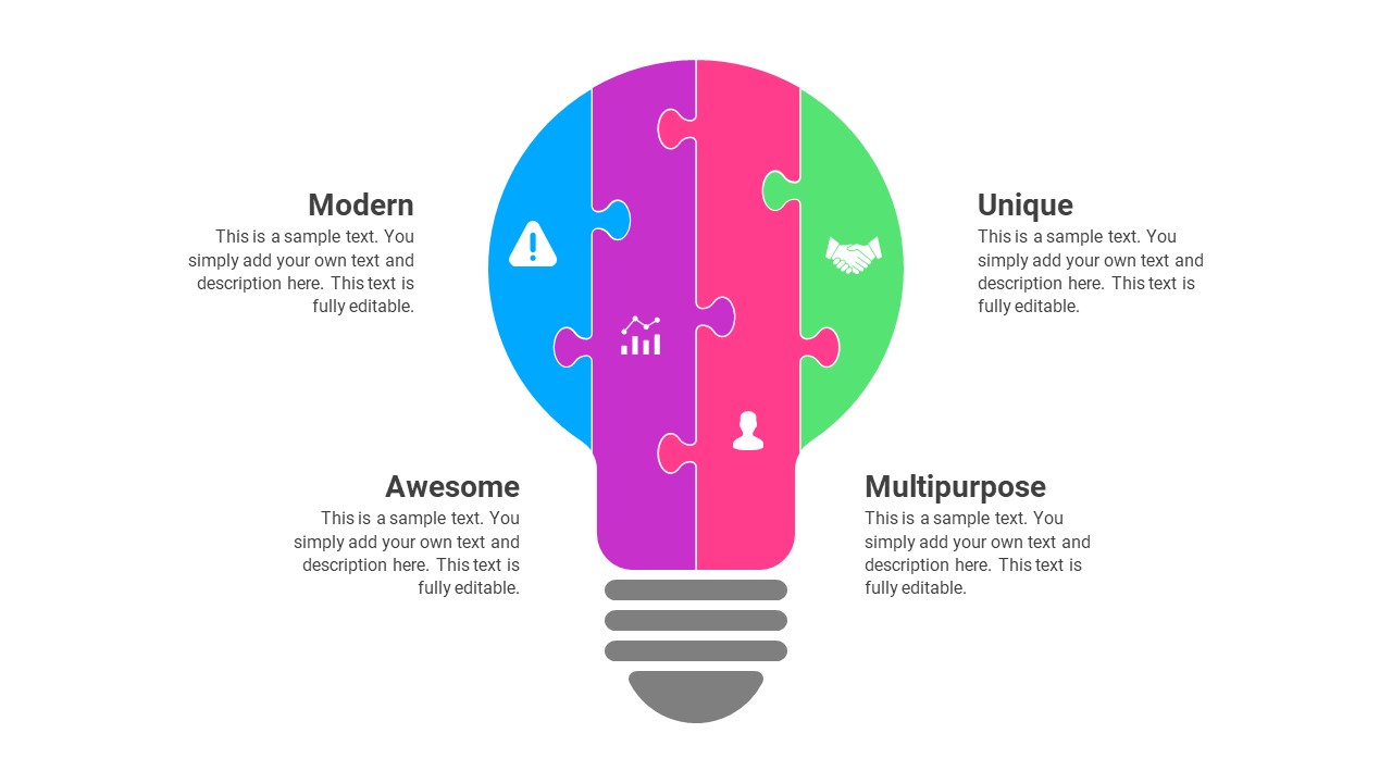 Light Bulb Infographics PowerPoint Template, Presentation Templates