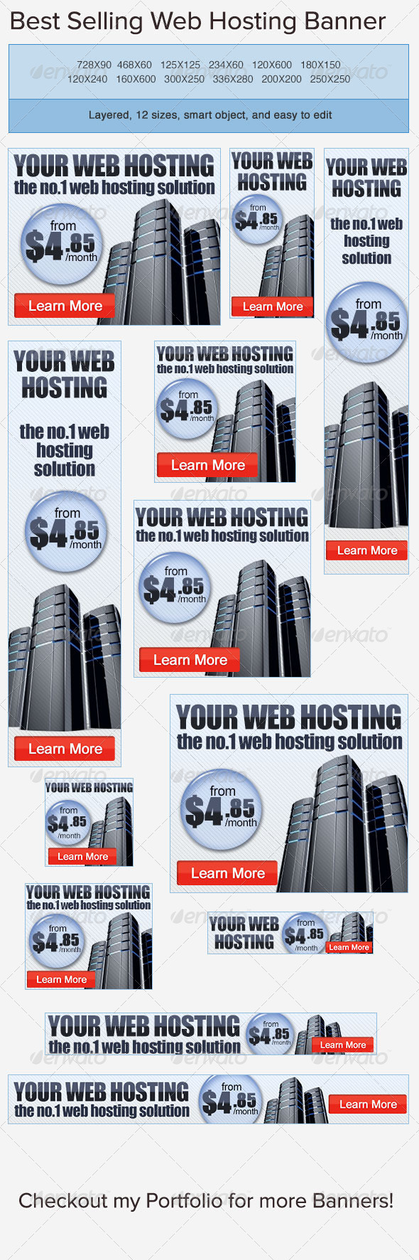 Web Hosting PSD Banner Ad Template - Banners & Ads Web Elements