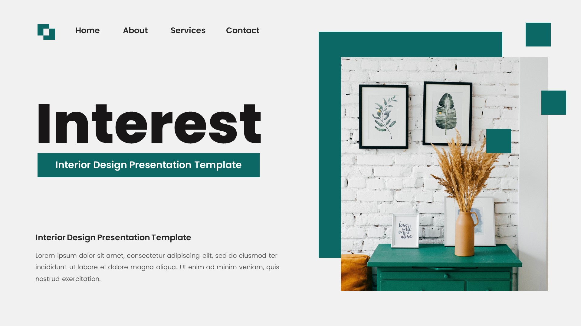 Interest - Interior Design Powerpoint Template, Presentation Templates