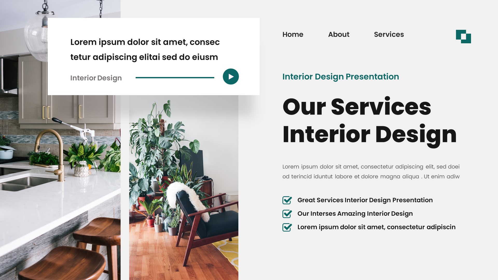 Interest - Interior Design Powerpoint Template, Presentation Templates