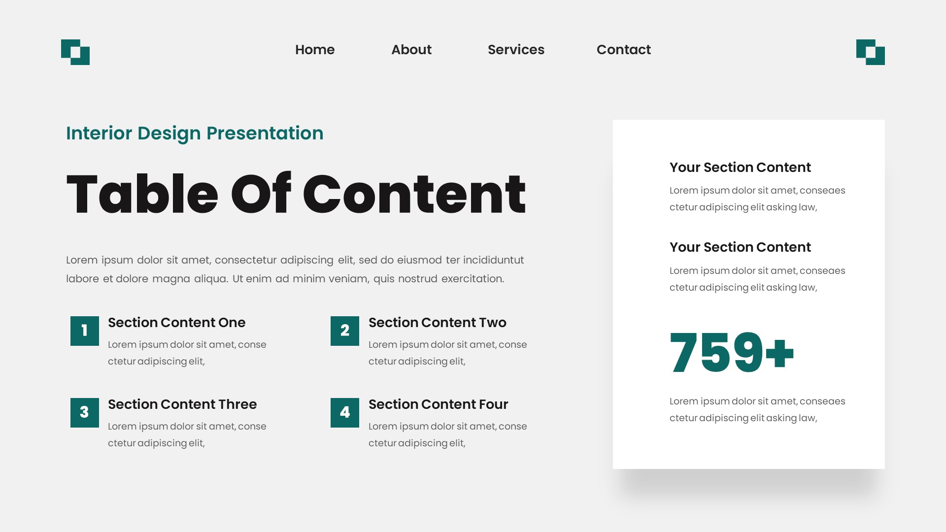 Interest - Interior Design Powerpoint Template, Presentation Templates