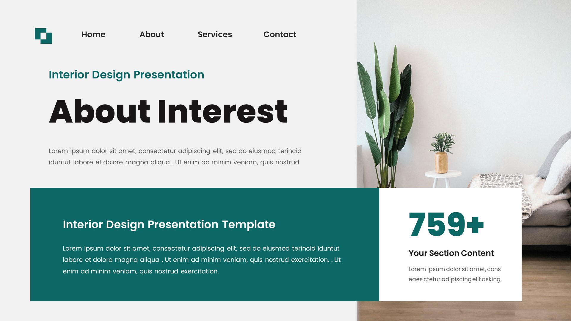 Interest - Interior Design Powerpoint Template, Presentation Templates