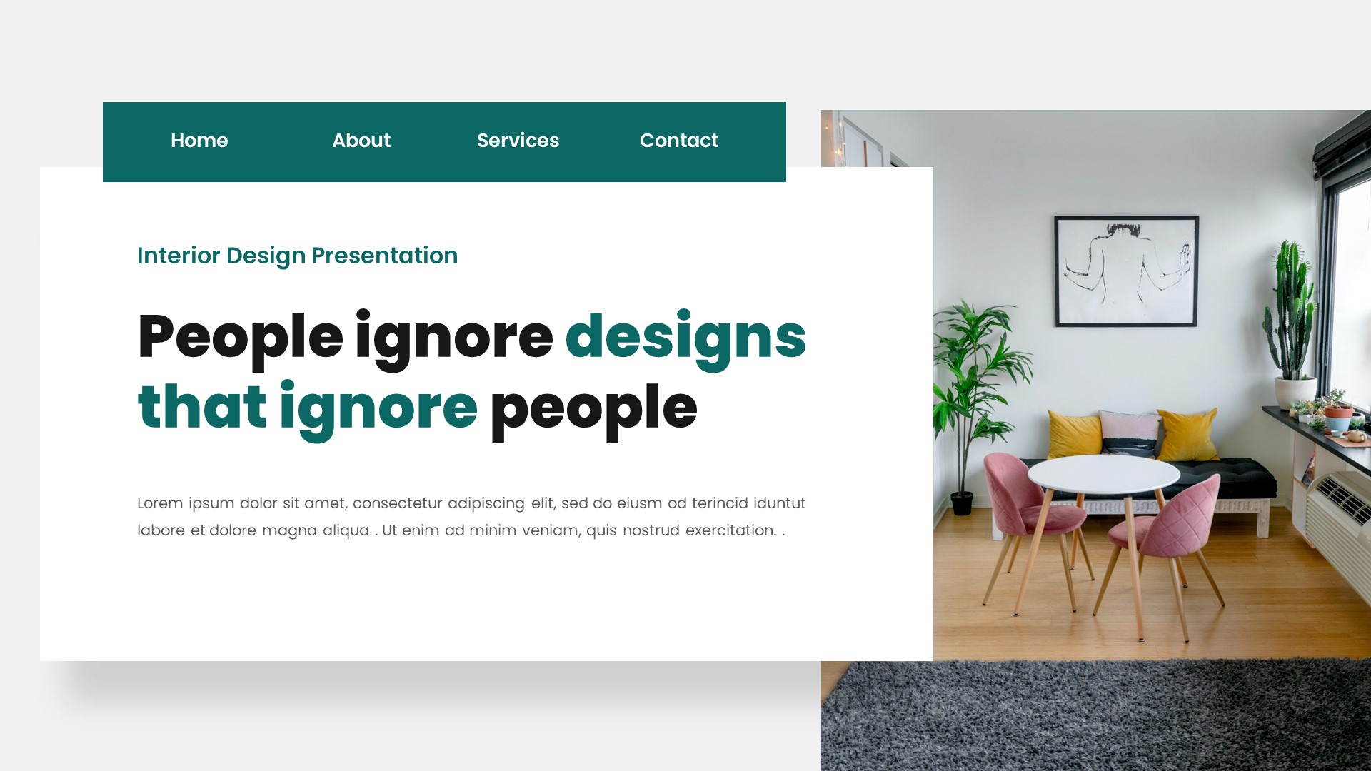 Interest - Interior Design Powerpoint Template, Presentation Templates